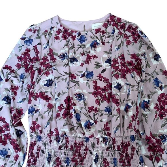 Melloday Pink Floral Smocked Skirt Dress MEDIUM NWT - Picture 5 of 16